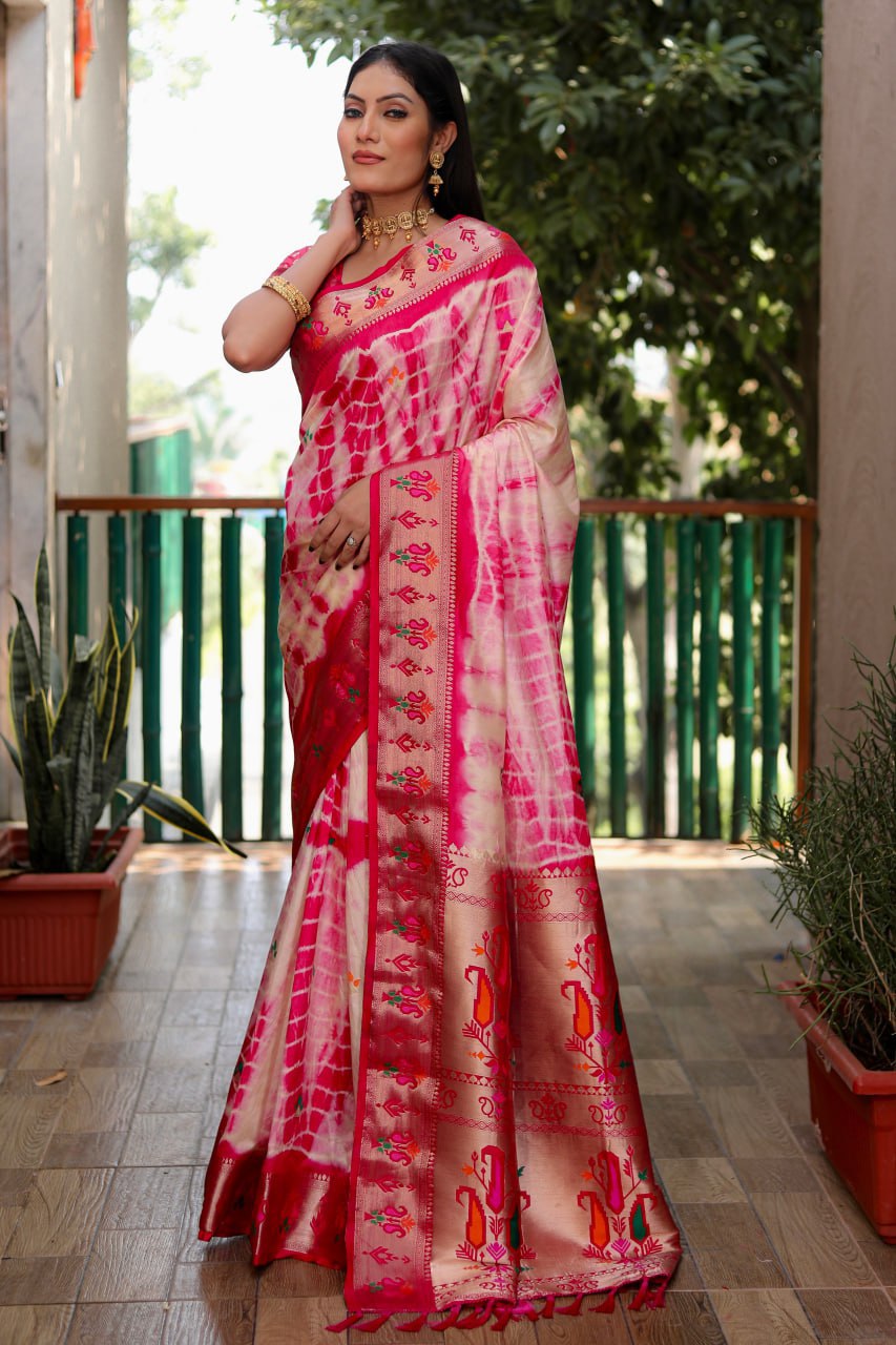DESIGNER SHIBORY PRINT PAITHANI SILK SAREE