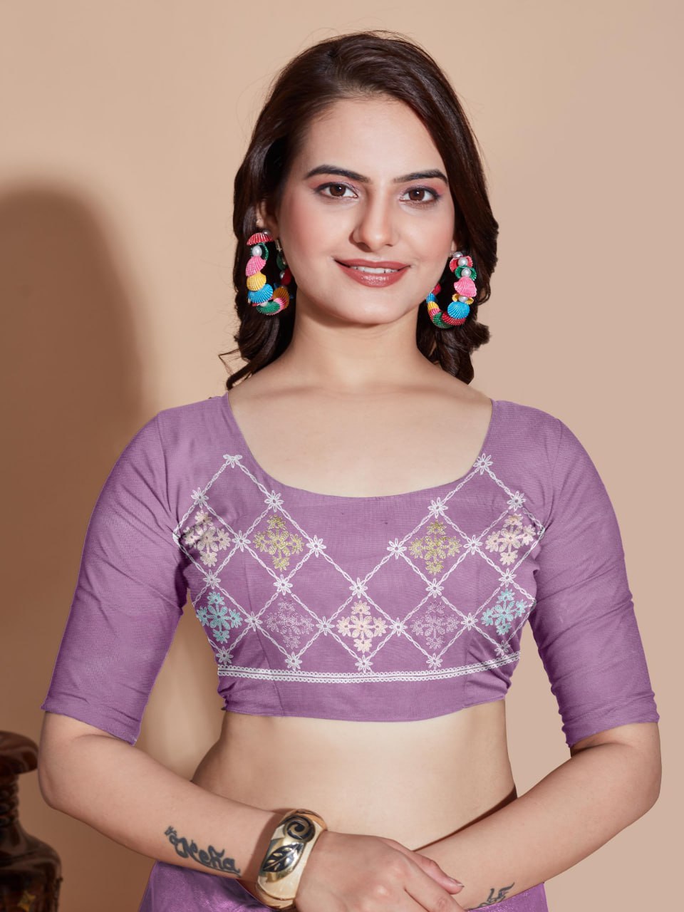 Beautiful Designer Saree on Soft Butterfly Net fabric - Image 3