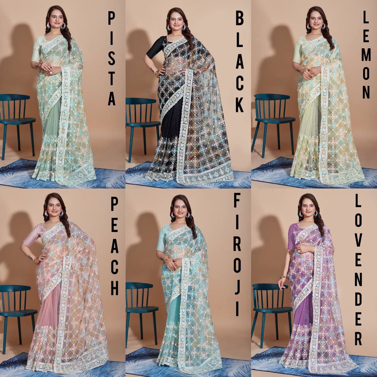 Beautiful Designer Saree on Soft Butterfly Net fabric - Image 4