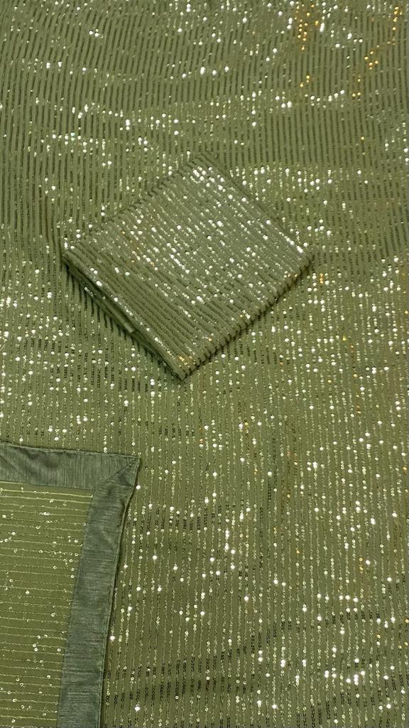 Georgette Party wear Saree with Beautiful Finishing Piping Border for women - Image 6