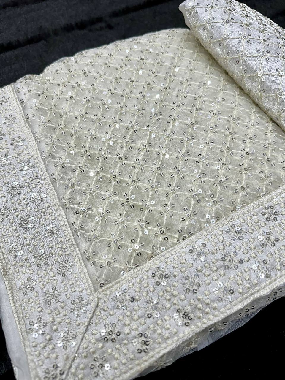 Primium Quality Heavy Soft Organza Saree - Image 7