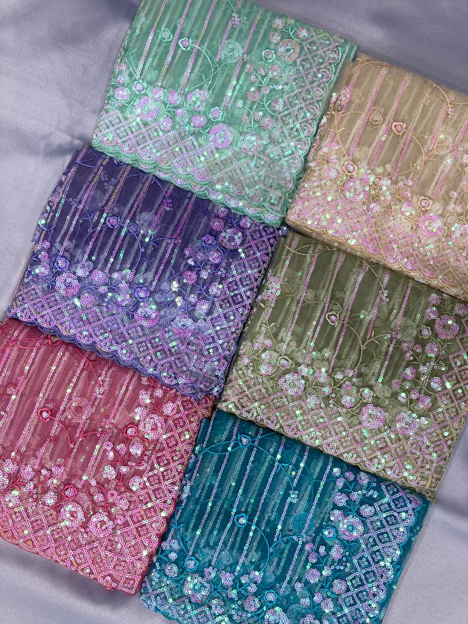 Beautiful Designer Saree on Soft Net fabric & Sequance work and whole sarees - Image 7