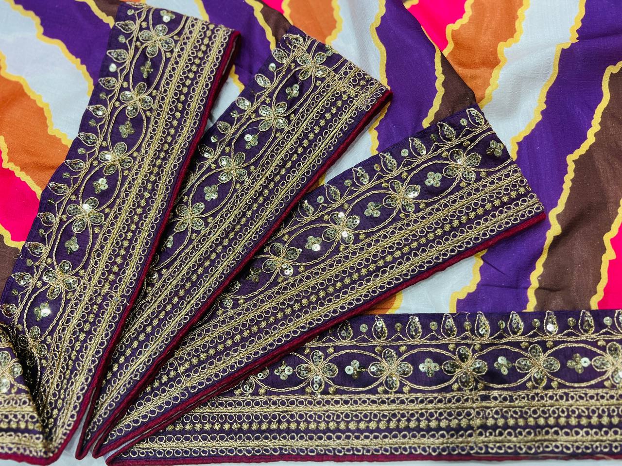 Vichitra Silk With Beautiful Digital Printed Saree And Heavy Embroidery Thread - Image 10
