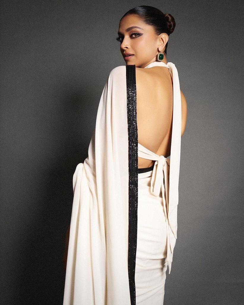 Saree with Contrast Embellished Border