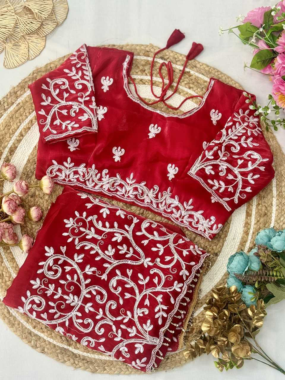 Fabric Jimmy Chuu Silk Multi Thread Embroidery Coding Sequence Work - Image 11