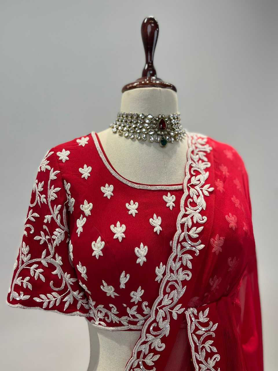 Fabric Jimmy Chuu Silk Multi Thread Embroidery Coding Sequence Work - Image 8