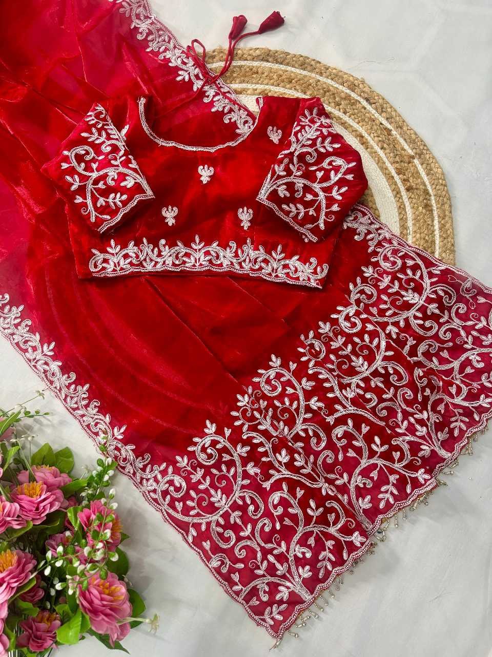 Fabric Jimmy Chuu Silk Multi Thread Embroidery Coding Sequence Work - Image 2