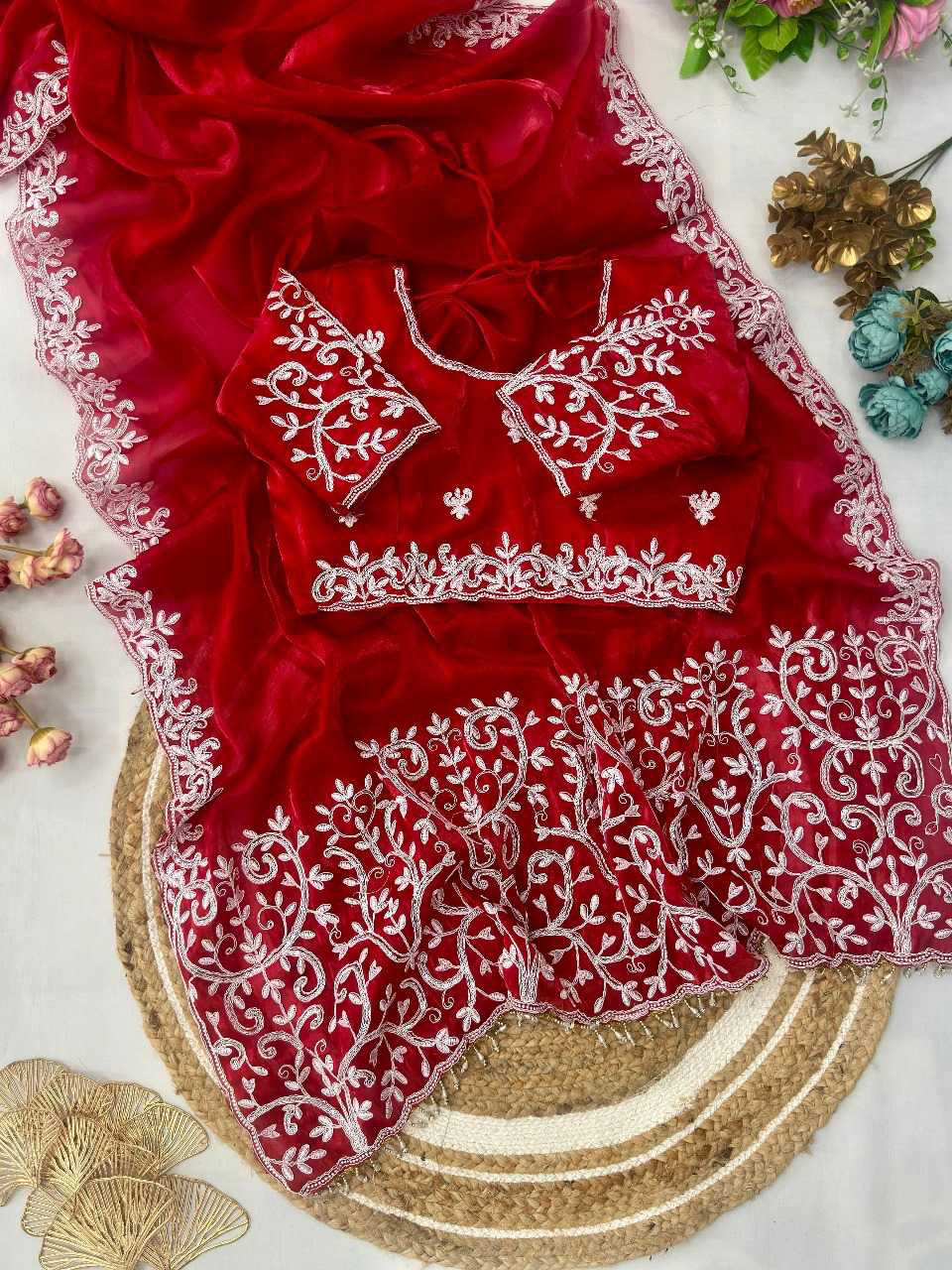 Fabric Jimmy Chuu Silk Multi Thread Embroidery Coding Sequence Work - Image 9