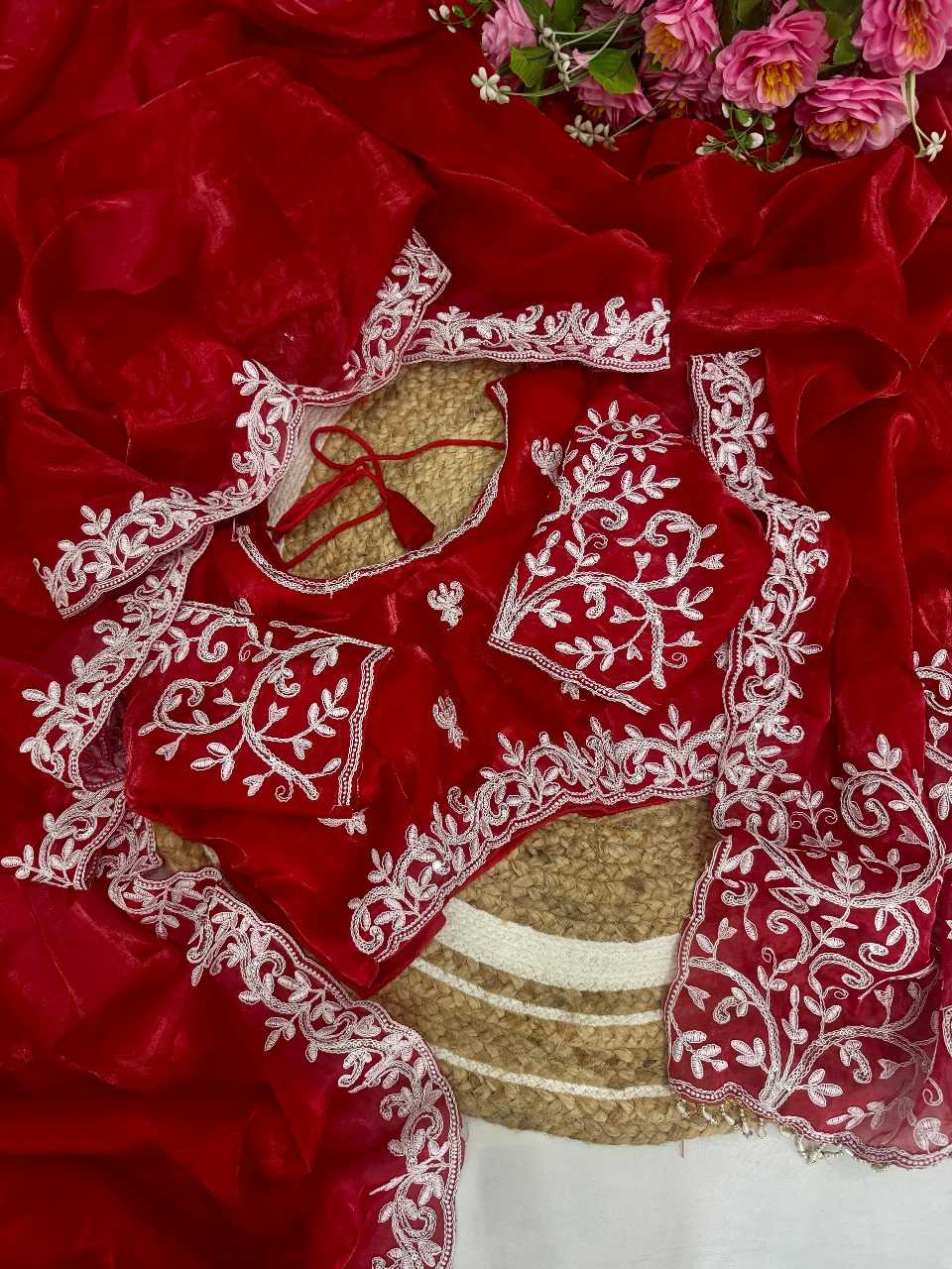 Fabric Jimmy Chuu Silk Multi Thread Embroidery Coding Sequence Work - Image 5