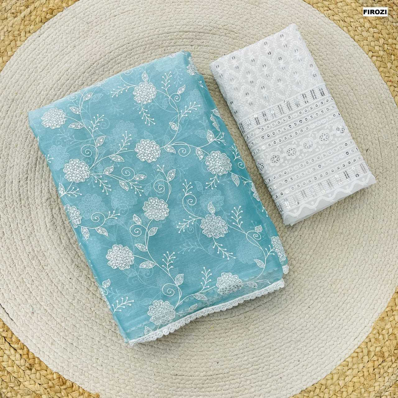 Jimmy Choo Chiffon Chikankari Saree With Chikankari Blouse