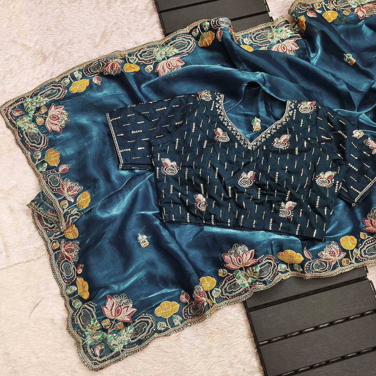 Pure Soft Jimmy Choo with Heavy Embroidery Multi Treads - Image 6