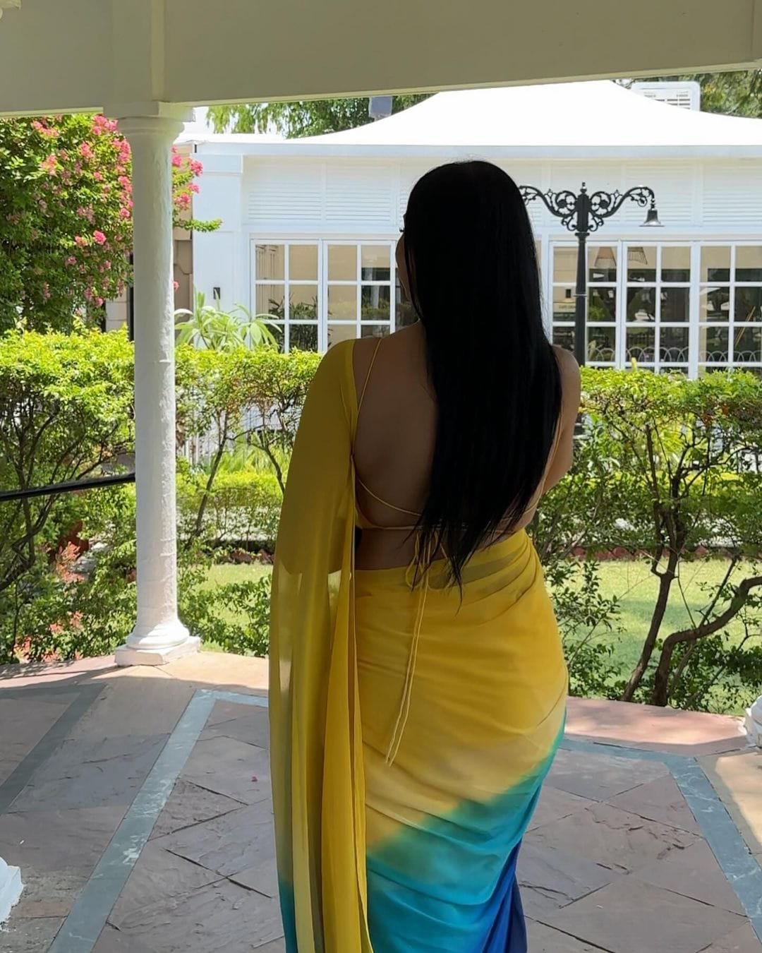 Grand Yellow Color Pure Soft Georgette Silk Design All Over Saree - Image 4