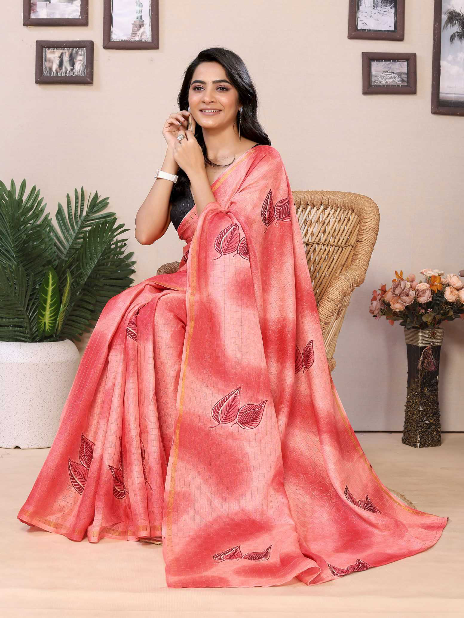 Ready To Wear Printed Silk Saree - Image 6