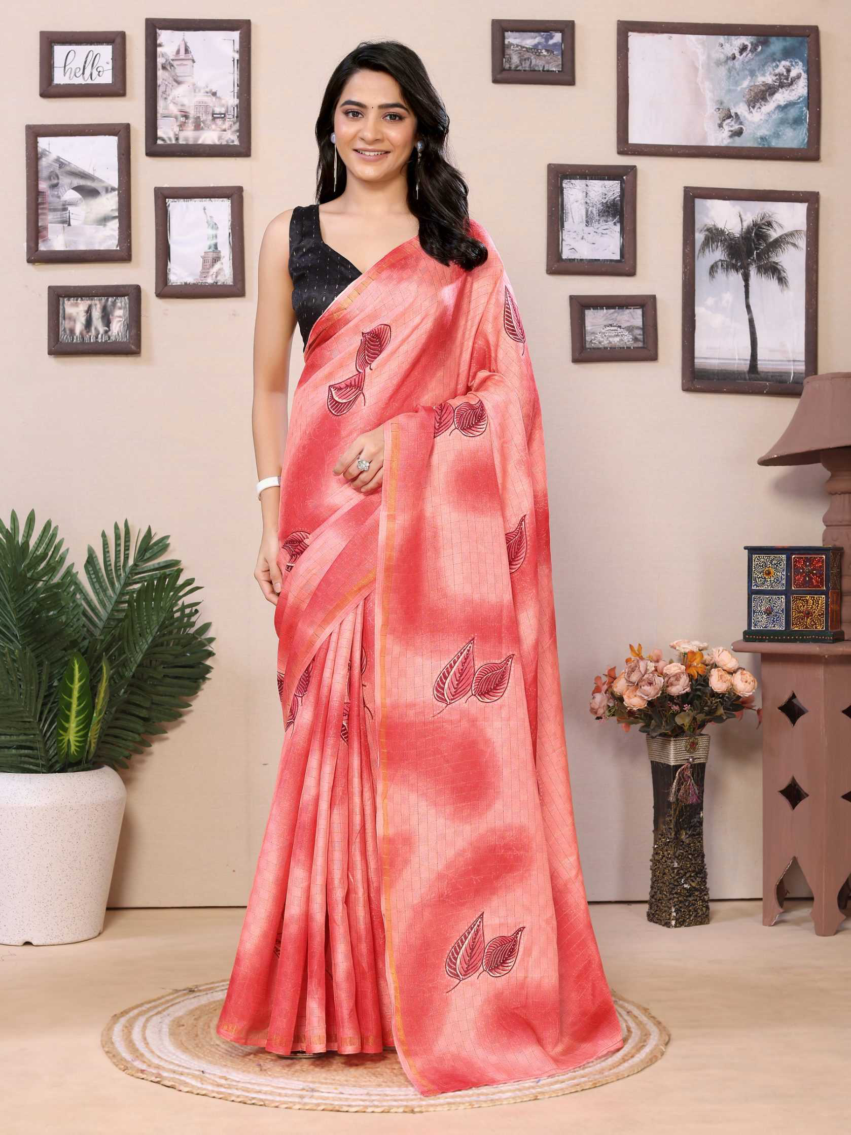 Ready To Wear Printed Silk Saree - Image 7