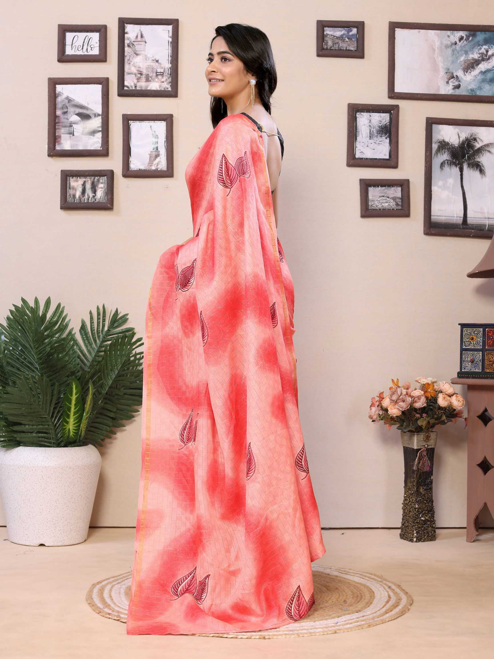 Ready To Wear Printed Silk Saree - Image 4