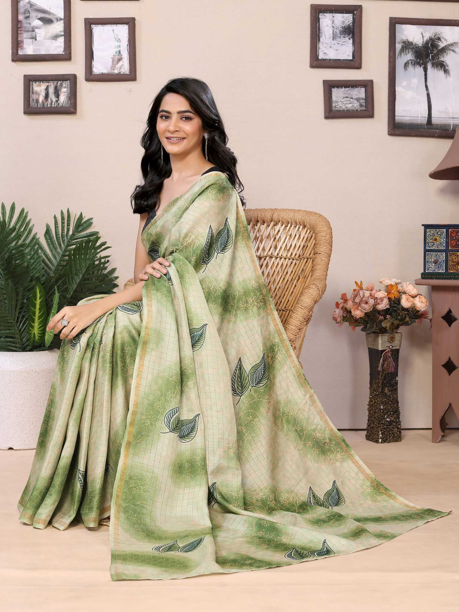 Ready To Wear Printed Silk Saree - Image 5