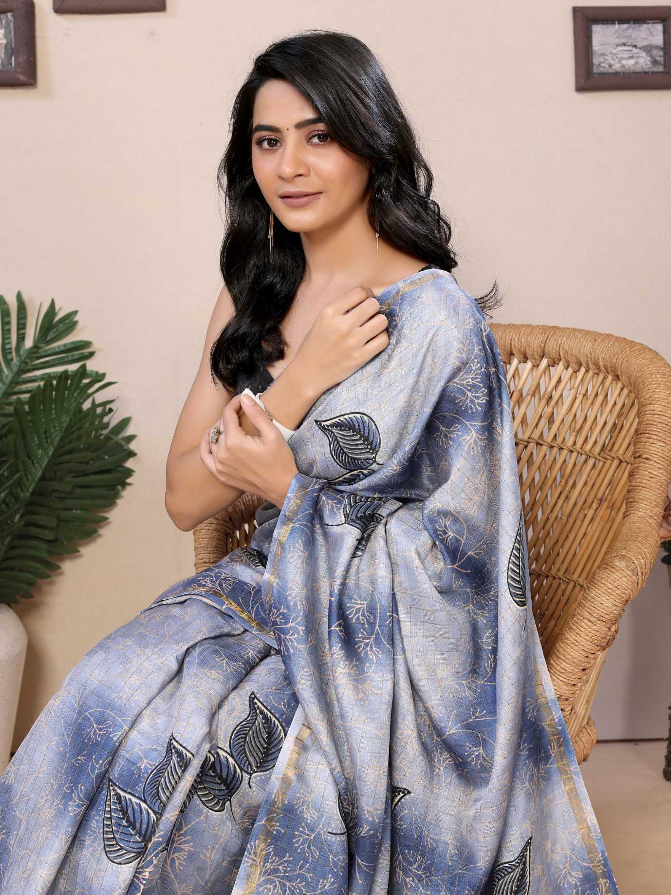 Ready To Wear Printed Silk Saree - Image 7