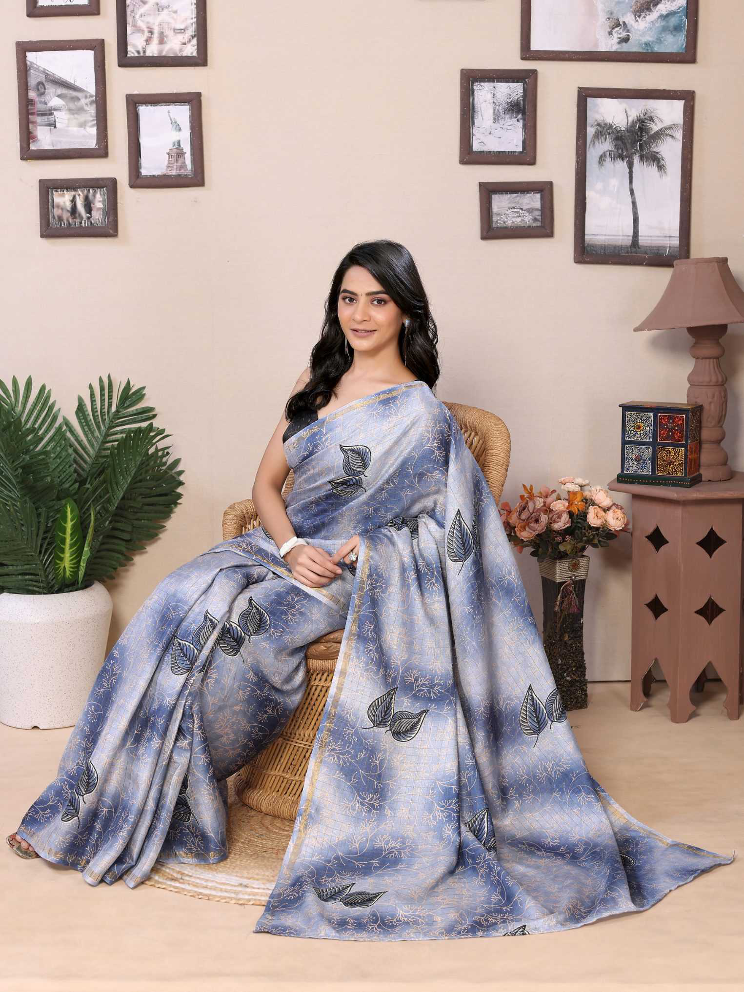 Ready To Wear Printed Silk Saree - Image 5