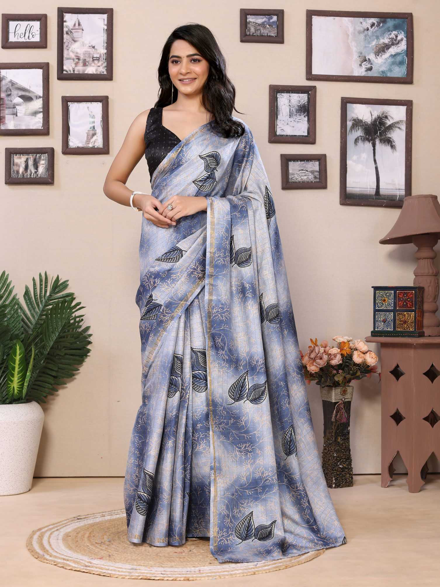 Ready To Wear Printed Silk Saree