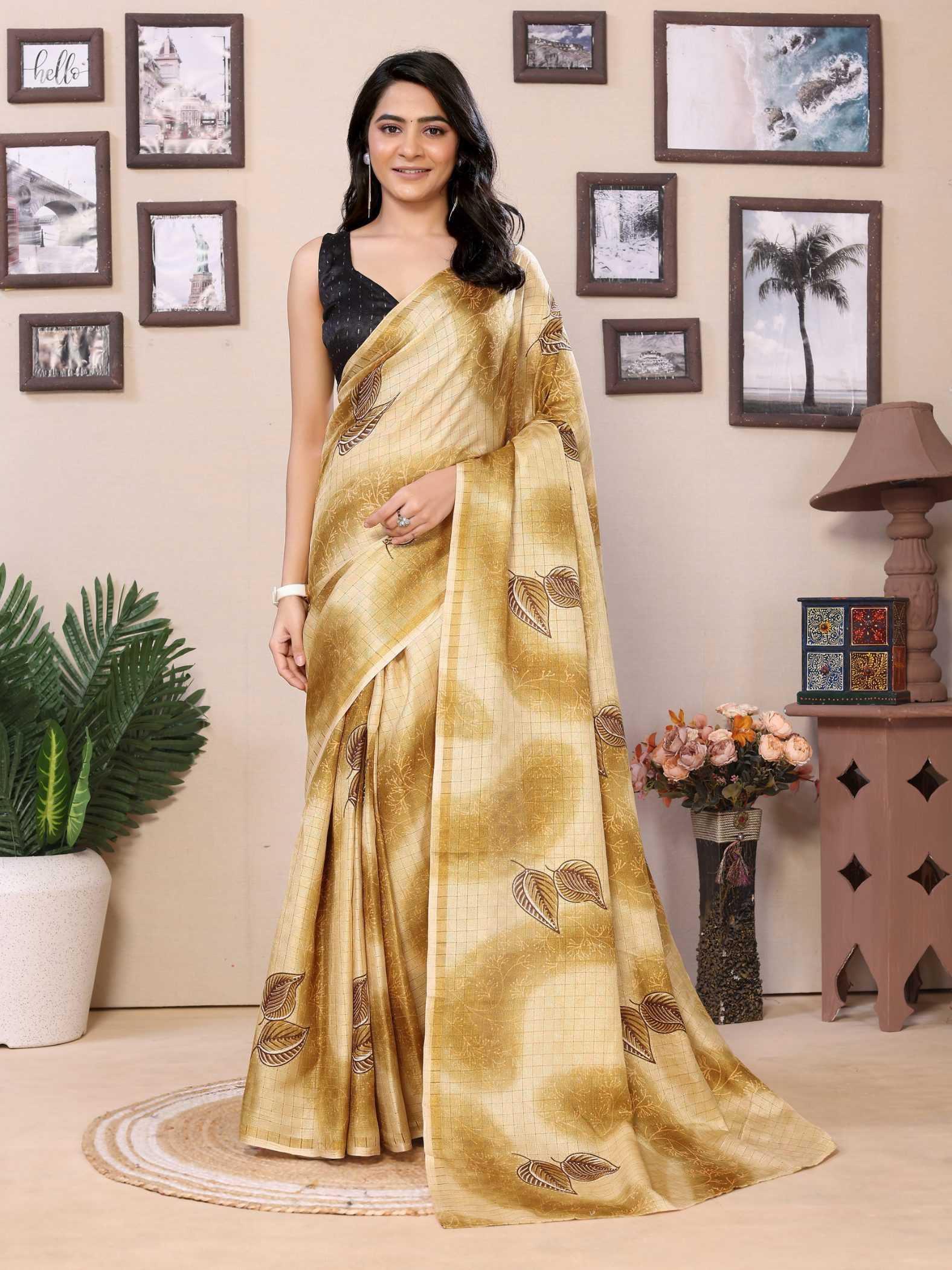 Ready To Wear Printed Silk Saree - Image 4