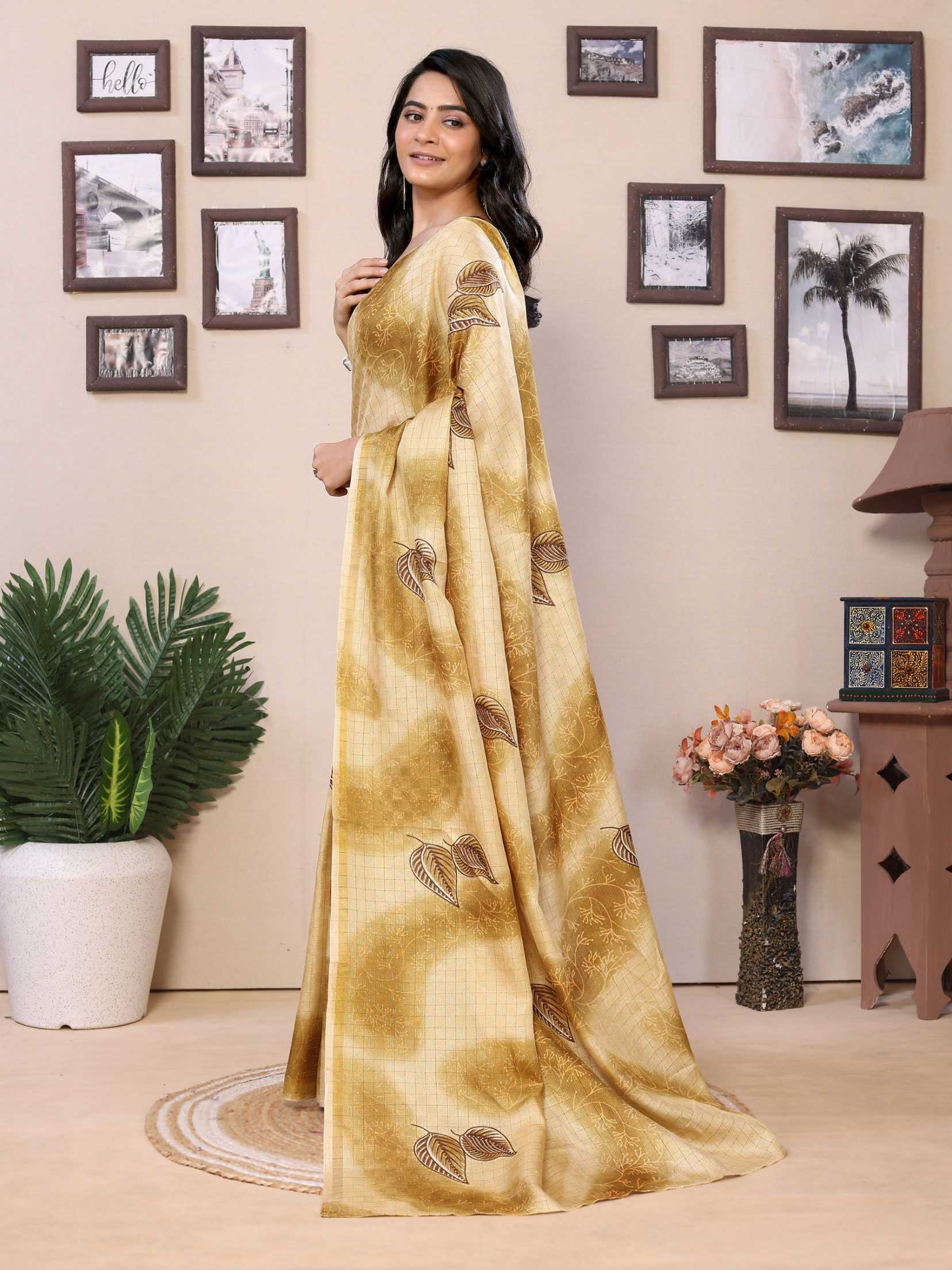Ready To Wear Printed Silk Saree - Image 6