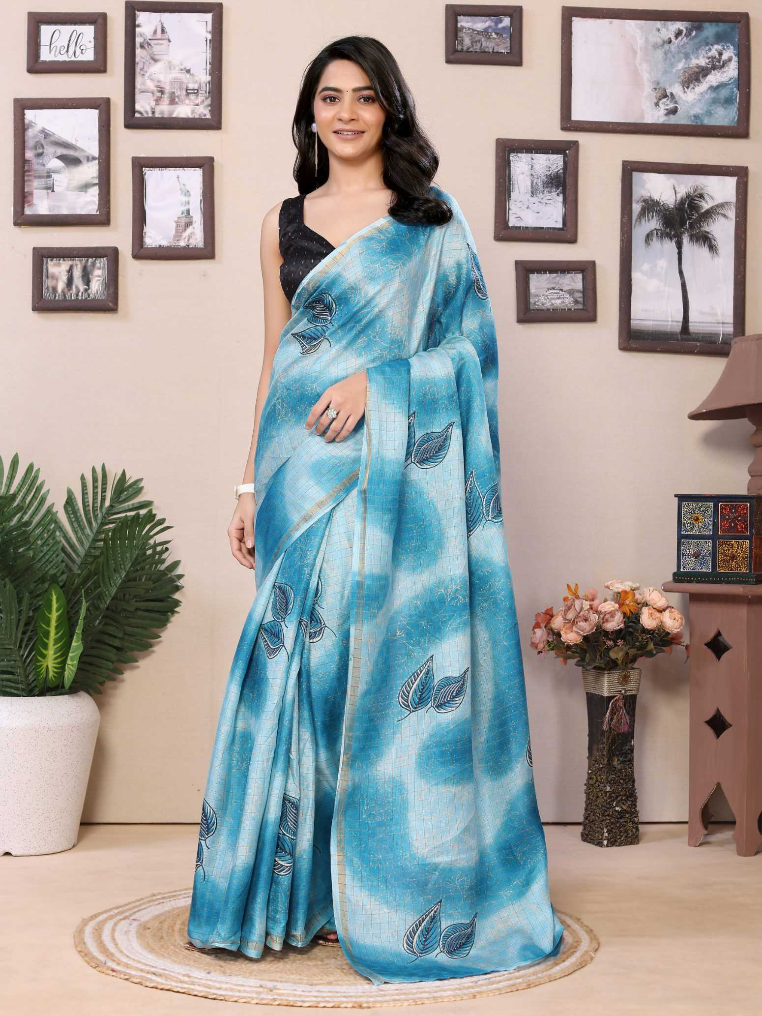 Ready To Wear Printed Silk Saree