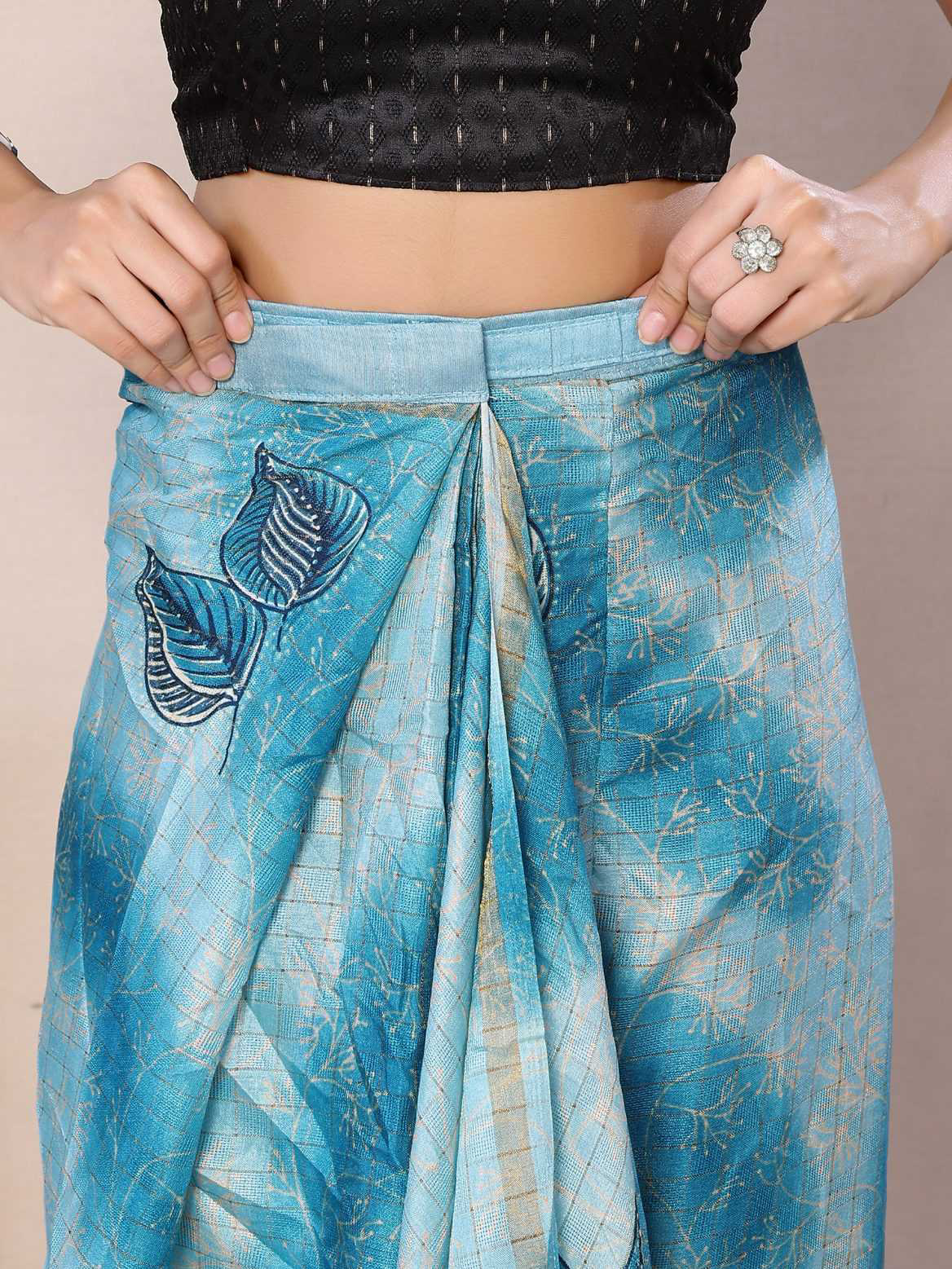 Ready To Wear Printed Silk Saree - Image 6